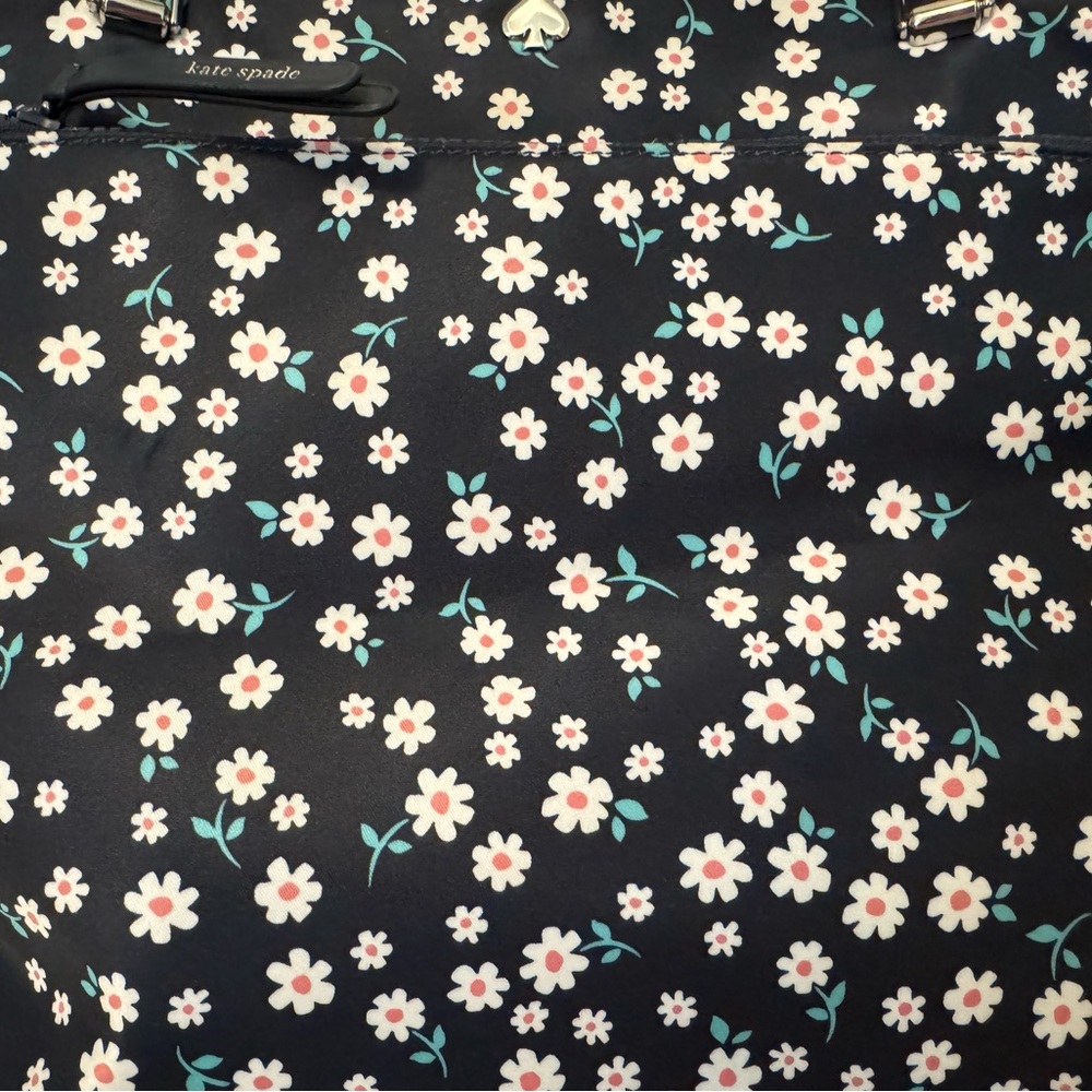 Kate Spade Jae Navy White Fleurette Floral Large Nylon Tote Bag NWOT - Picture 9 of 16
